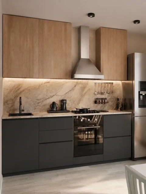 Кухонный гарнитур Natural Home Clean "Бостон" 240см, цвет Дуб Сомона